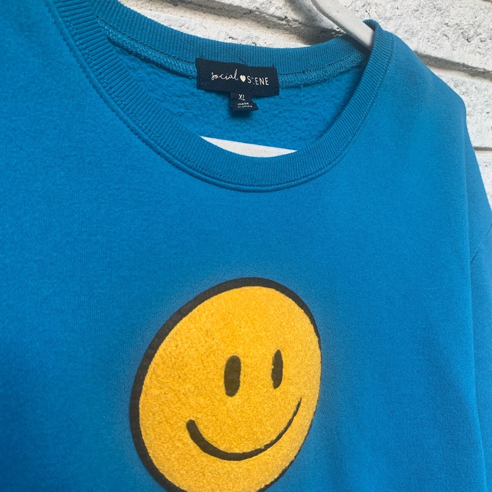 Smiley Face Blue Sweatshirt
